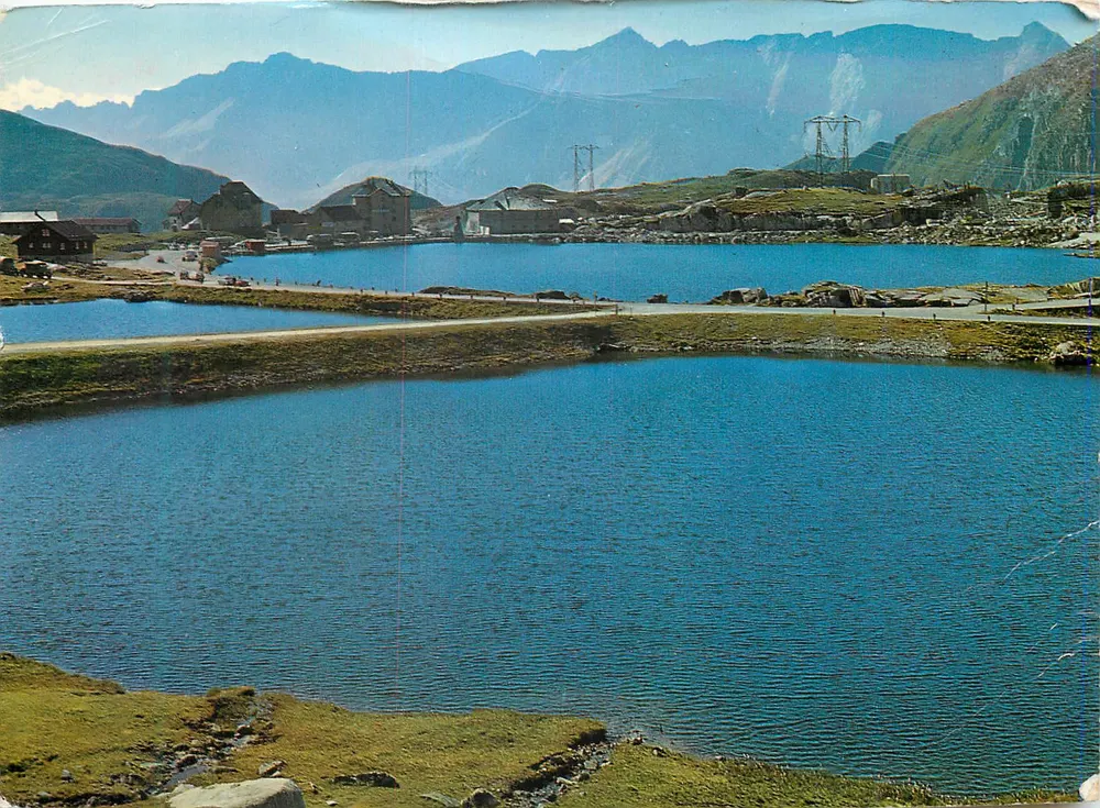 Lago de San Gottardo — vista panorâmica — Verlag A. Kiener, Schwanden GL - Frente