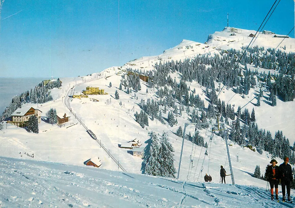 Skilift Rigi-Rotstock — Rigi-Staffel und Rigi-Kulm 1800 m ü. M. — Farbfoto und Verlag M. Bürgi, Vitznau - Vorderseite