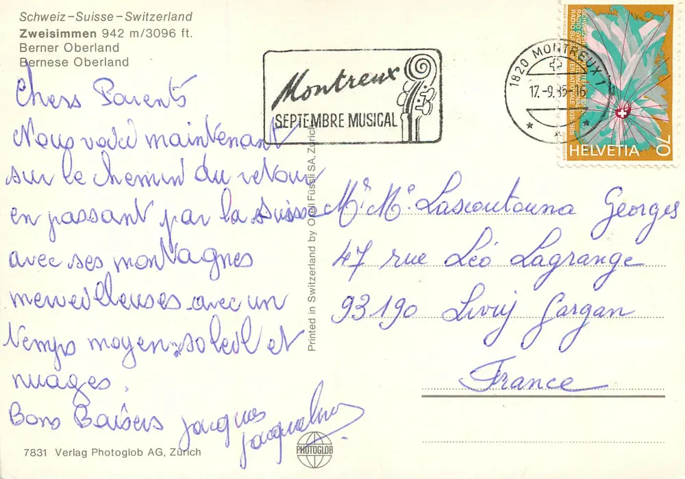 Zweisimmen — uitgever Photoglob AG, Zürich, n° 7831 - Achterkant