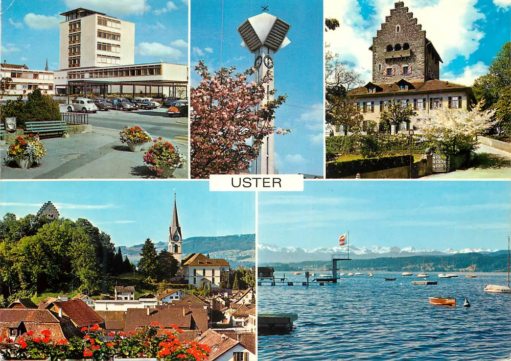 Uster — Panoramablick — Photo und Verlag E. Baumann, 8403 Winterthur - Vorderseite