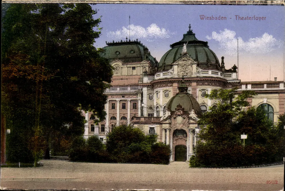 Wiesbaden - Foyer do teatro — editor Stengel & Co. n° 16412 - Frente