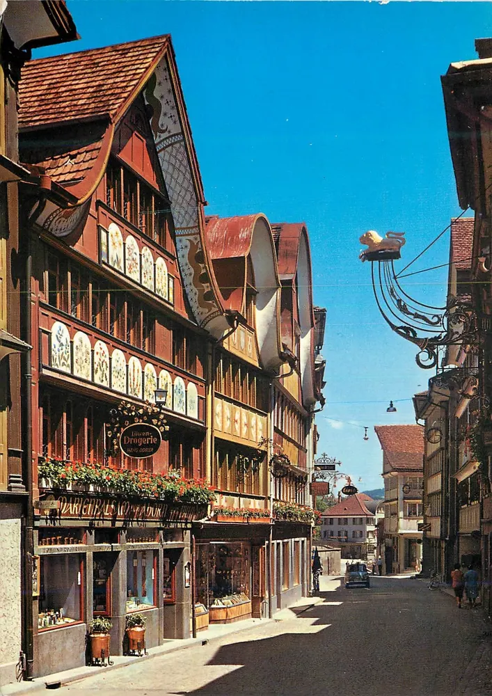 Hauptgasse em Appenzell — rua principal — Foto Gross, St. Gallen O St. Fiden, n° 32625fb - Frente