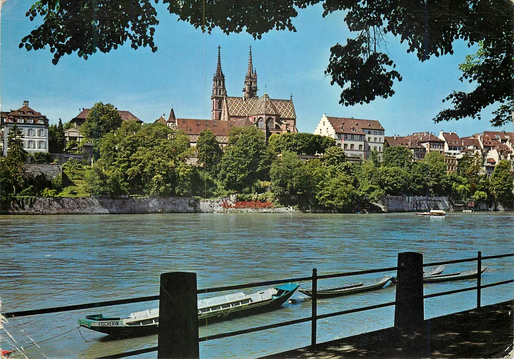 Basel — Vista sobre o Reno e a Catedral — Hans Frey, n°660 - Frente
