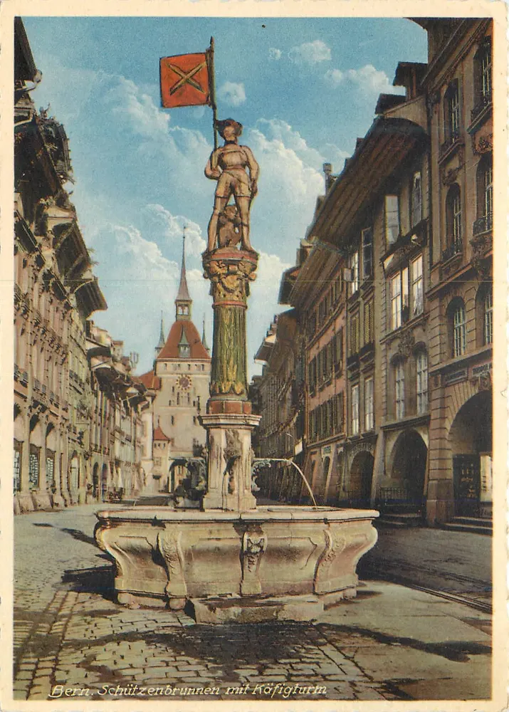 Bern. Schuttersfontein met Grote Kooivoorde — Uitgave Guggenheim & Co., Zürich. Ingeleverd. Nr. 15042 A - Voorkant