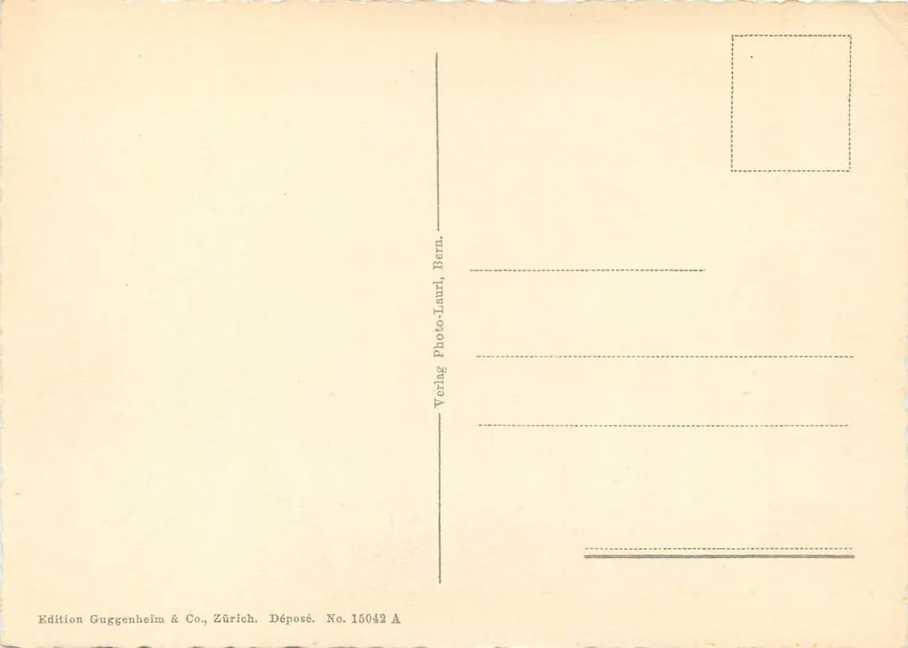 Bern. Schuttersfontein met Grote Kooivoorde — Uitgave Guggenheim & Co., Zürich. Ingeleverd. Nr. 15042 A - Achterkant