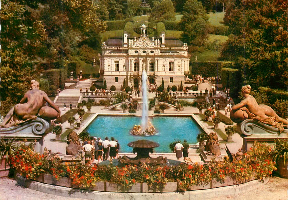 Schloss Linderhof — Castelo Real Linderhof — editor J. Härtl, München 54 - Frente