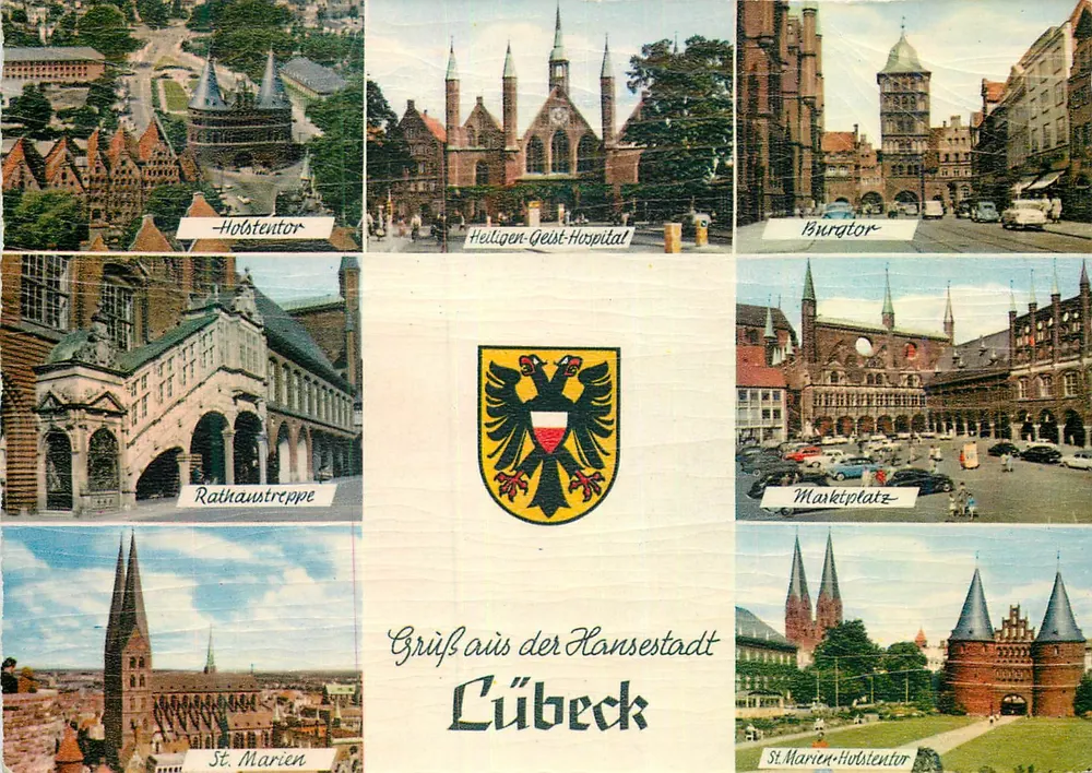 Lübeck — Grüss aus der Hansestadt Lübeck — editor Schöning & Co., n° 487 - Frente