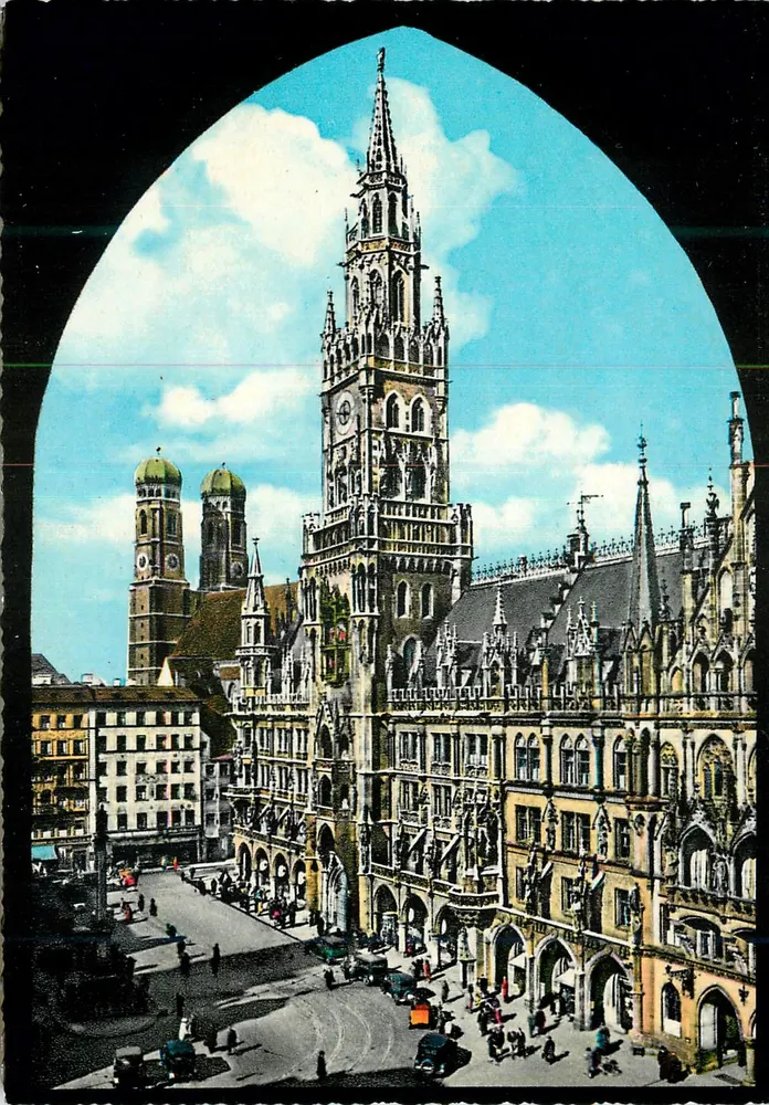 München — Rathaus und Frauenkirche — Verlag HUCKAU F.-PHOTO N° 235 - Vorderseite