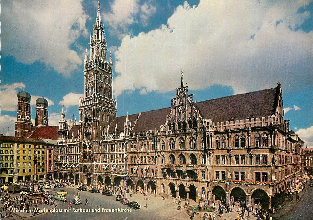 Múnich - Plaza de María con Ayuntamiento y Iglesia de Santa María — Lengauer Nr. 777 - Anverso