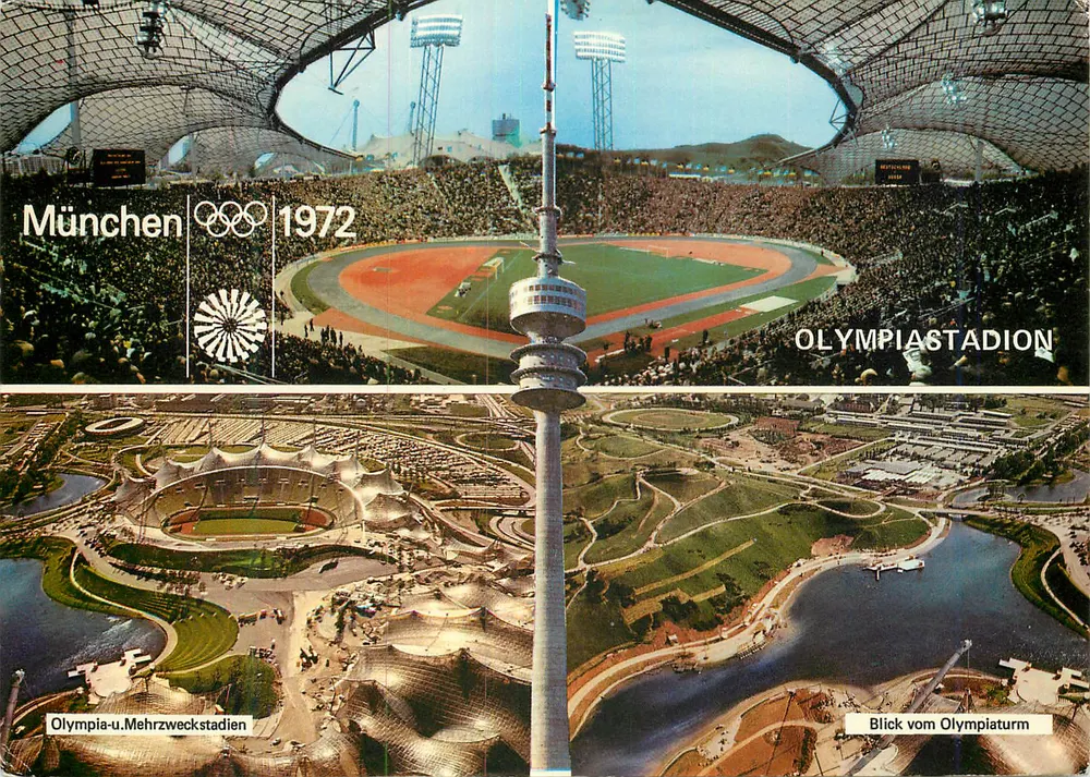 Olympiastadion — Ansicht vom Olympiaturm — Alfred Ziehten Verlag, M 177 - Vorderseite