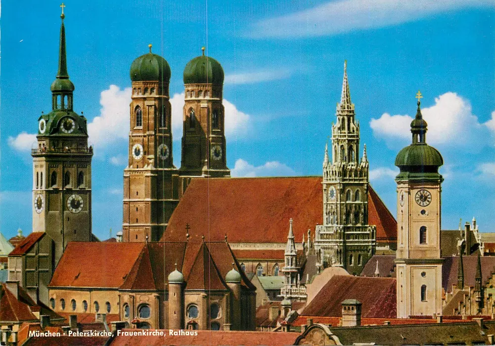 Munique - Igreja de São Pedro, Igreja da Virgem, Prefeitura — Clengauer Bildkunstverlag - Frente