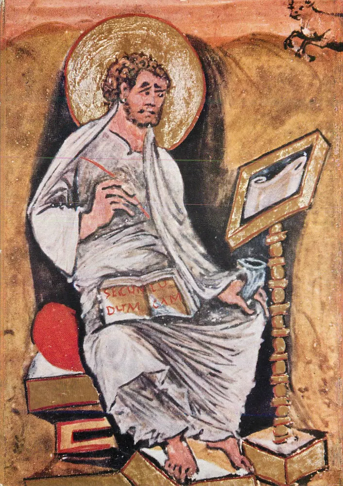 Evangelista Lucas — Evangelário de Aix-la-Chapelle — Verlag Aachen - Frente