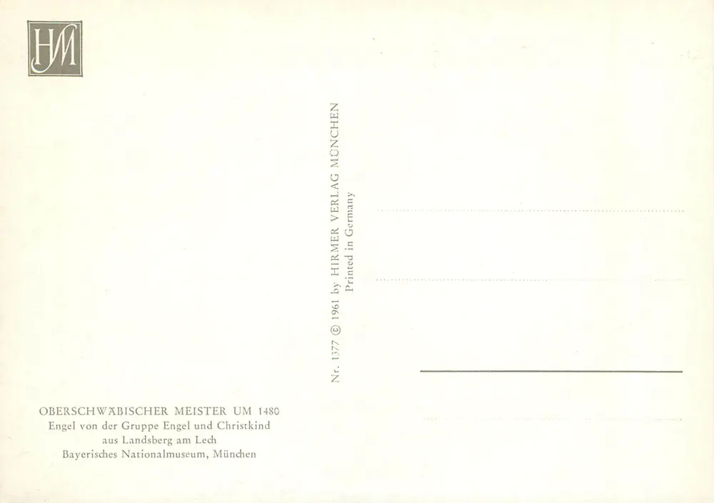Anjelador — Mestre Oberschwäbischer cerca de 1480 — Hirmers Verlag München - Verso
