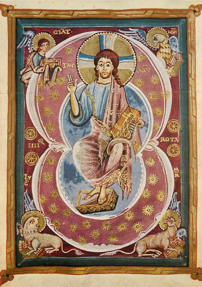 Cristo no trono — miniatura bizantina — Verlag Ars liturgica Maria Laach - Frente