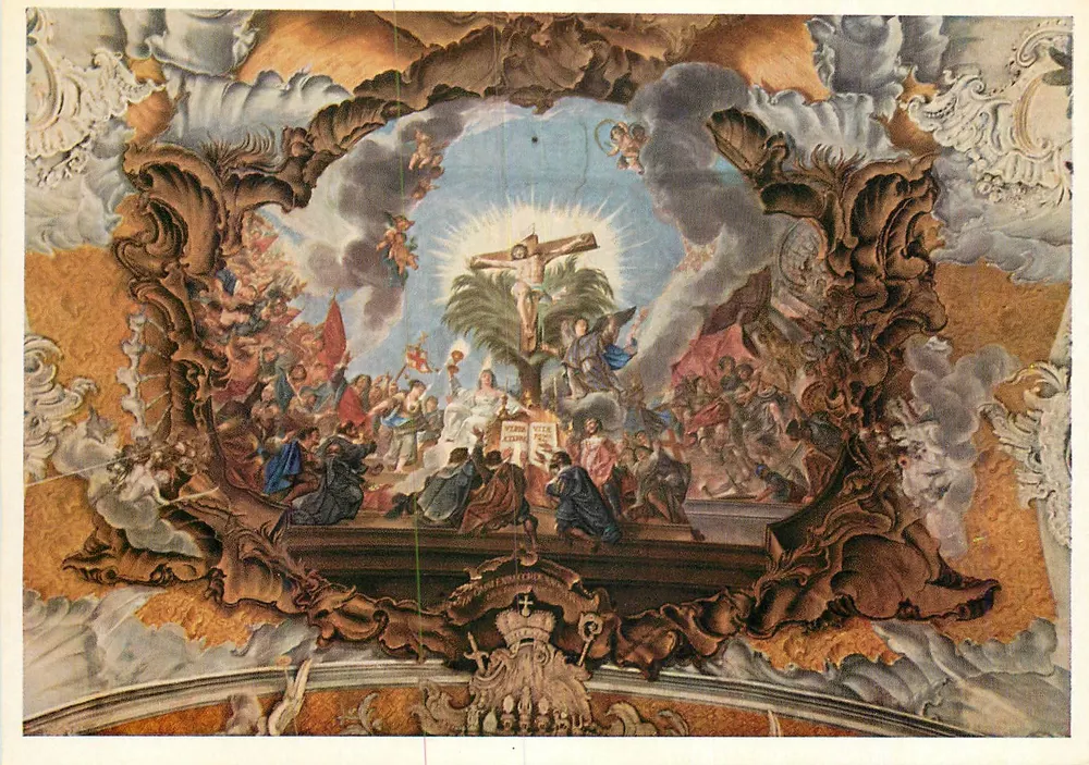 Trier, Basílica de Paulo — Decoração de teto de Thomas Scheffler, 1740 — Niko Haas, n° 603 - Frente