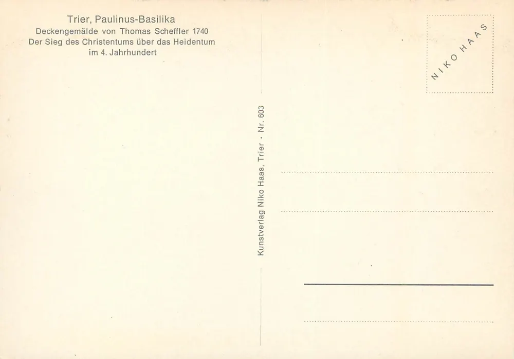 Trier, Basílica de Paulo — Decoração de teto de Thomas Scheffler, 1740 — Niko Haas, n° 603 - Verso