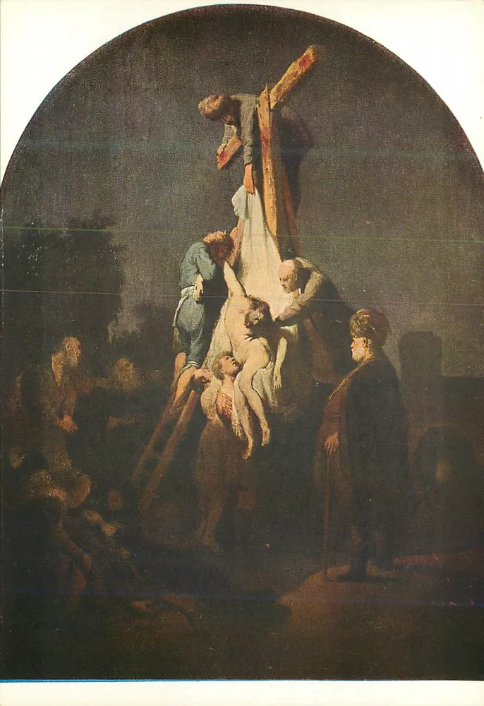 Spuszczenie Krzyża — Rembrandt (1606-1669) — Pinakothek w Monachium (Szkoła Holenderska) - Awers