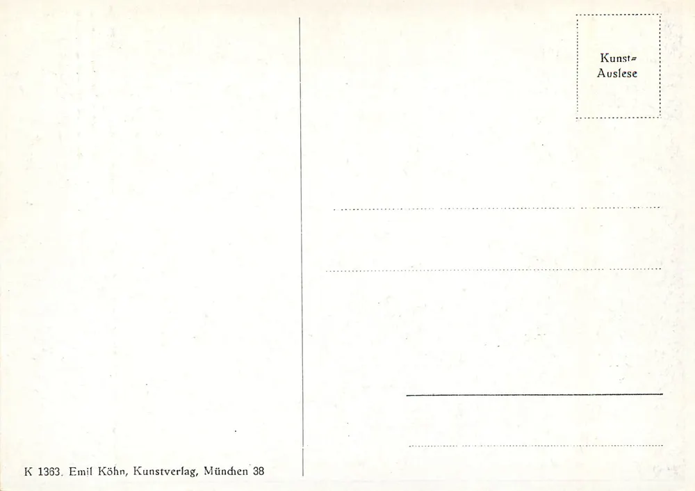 Salon pokoi w rezydencji w Monachium — J. Frank — Wydawnictwo Emil Köhn, Monachium - Rewers