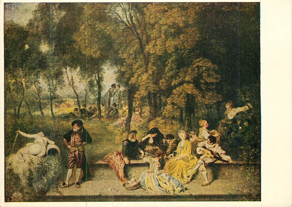 Antoine Watteau — Gesellige Unterhaltung im Freien — VEB Verlag der Kunst Dresden - Awers