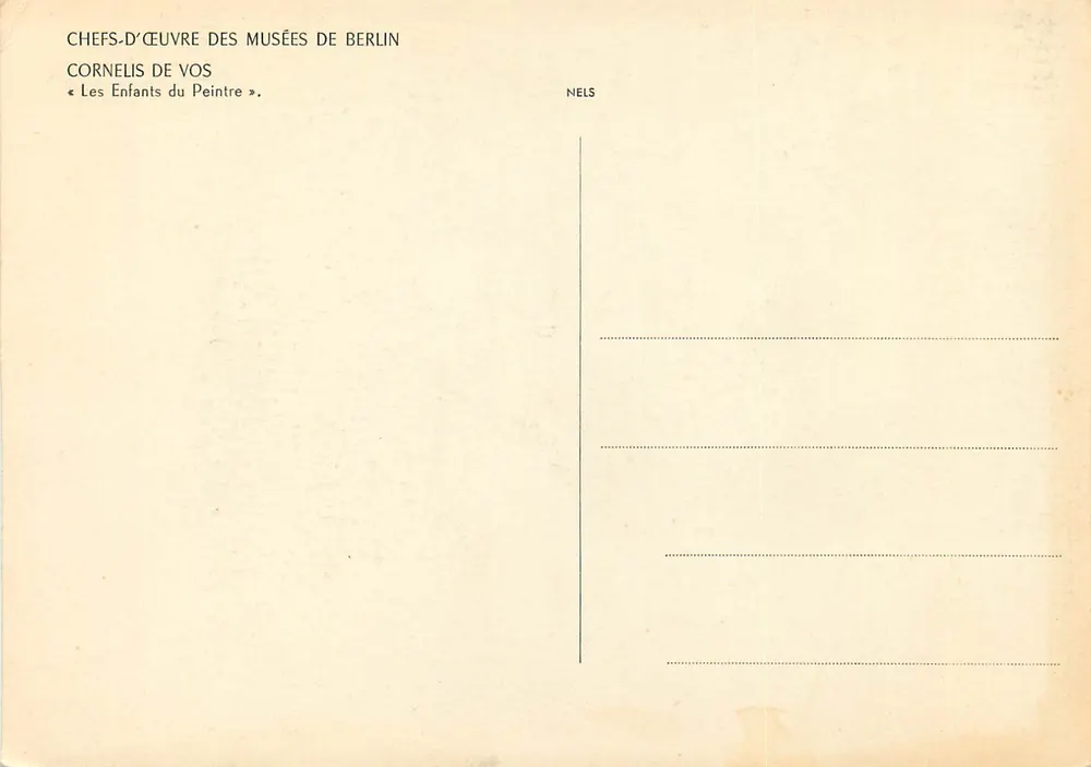 Dois Crianças — obra de Cornelis de Vos — editor NELS - Verso