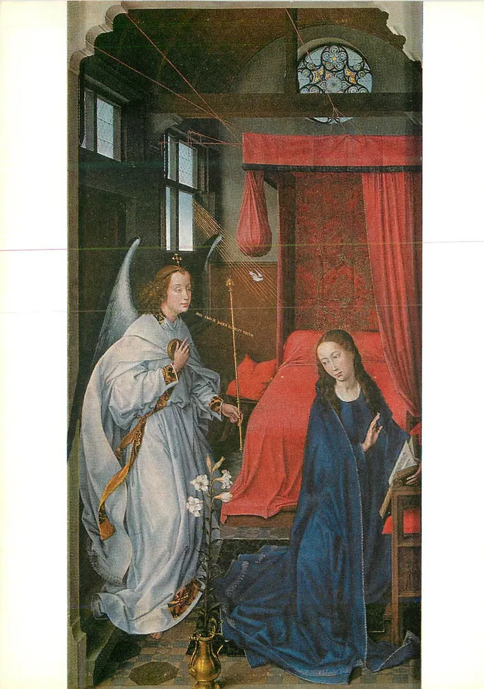 A Anunciação — Rogier van der Weyden, cerca de 1460 — Pallas Gallery Ltd., Londres - Frente