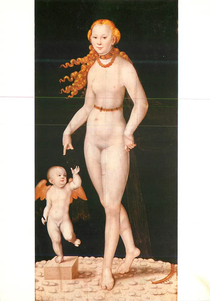 Vênus e Cupido — Lucas Cranach o Jovem — Bayer. Staatsgemäldesammlungen München - Frente