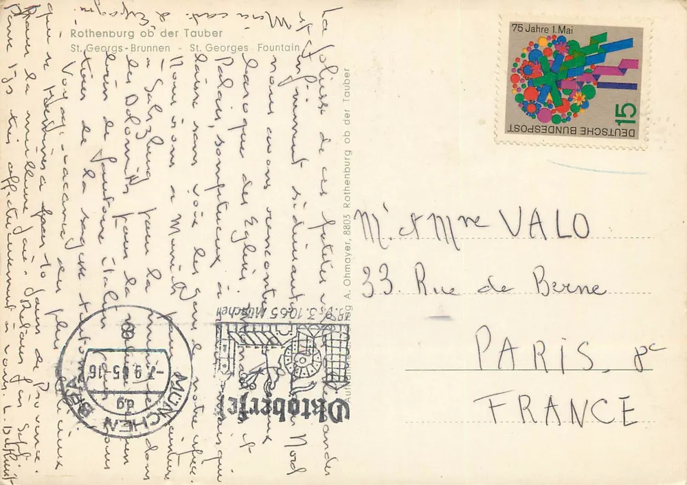 Rothenburg ob der Tauber — Fonte de São Jorge — editor A. Olmayer - Verso