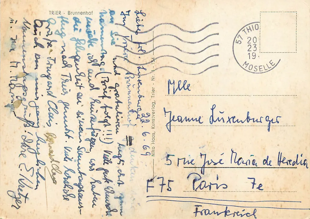 Cour do Brunnenhof em Trier — editor Niko Haas, n° 1-154 - Verso