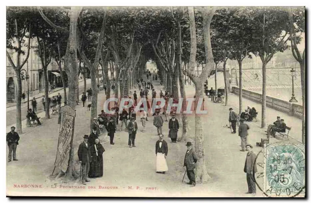 NARBONNE — LA PROMENADE DES BASQUES — M. P. PHOT. - Frente