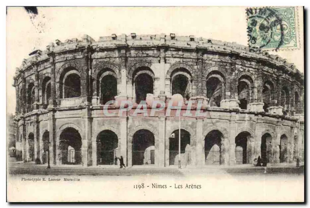 Nîmes - Les Arènes — Fototipia E. Lasour, Marselha, n° 1198 - Frente