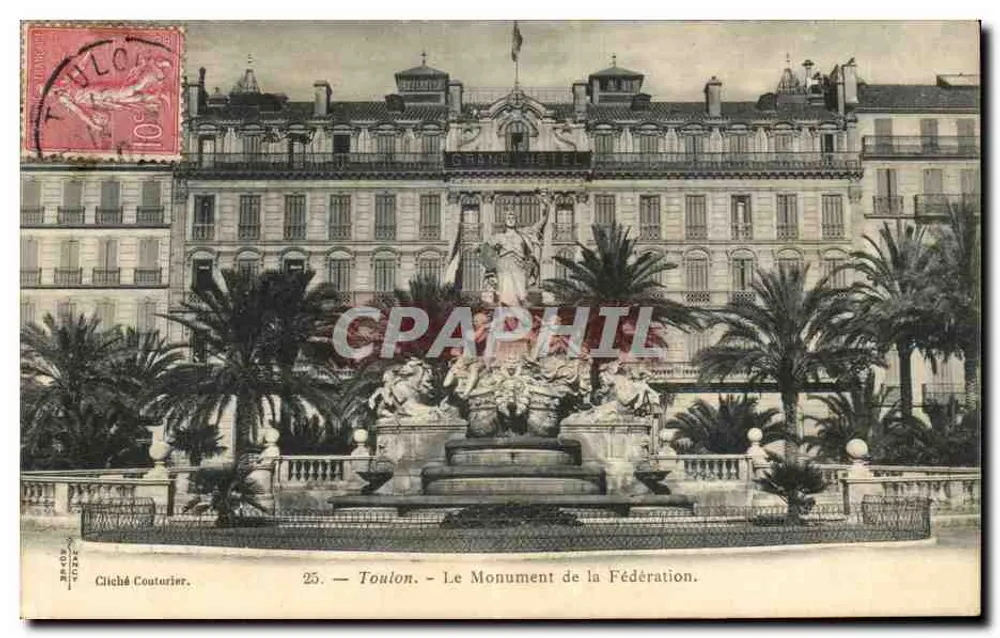 Toulon — Der Föderationsmonument — Cliché Couturier, n°25 - Vorderseite