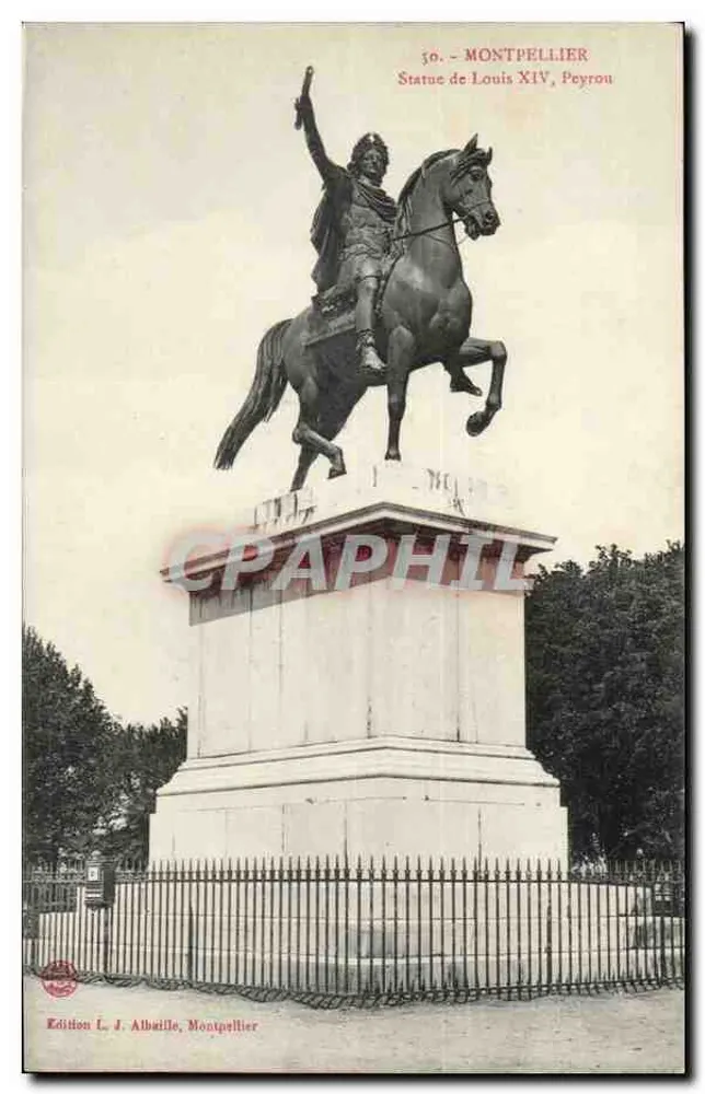 Statua di Luigi XIV, Peyrou — Montpellier — Edizione L. J. Albuille - Recto