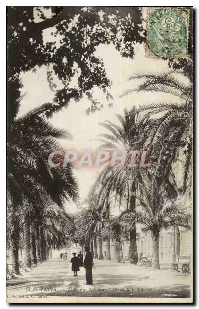 Toulon — Allée des Palmiers — Place de la Liberté — Sammlung A. Couturier - Vorderseite