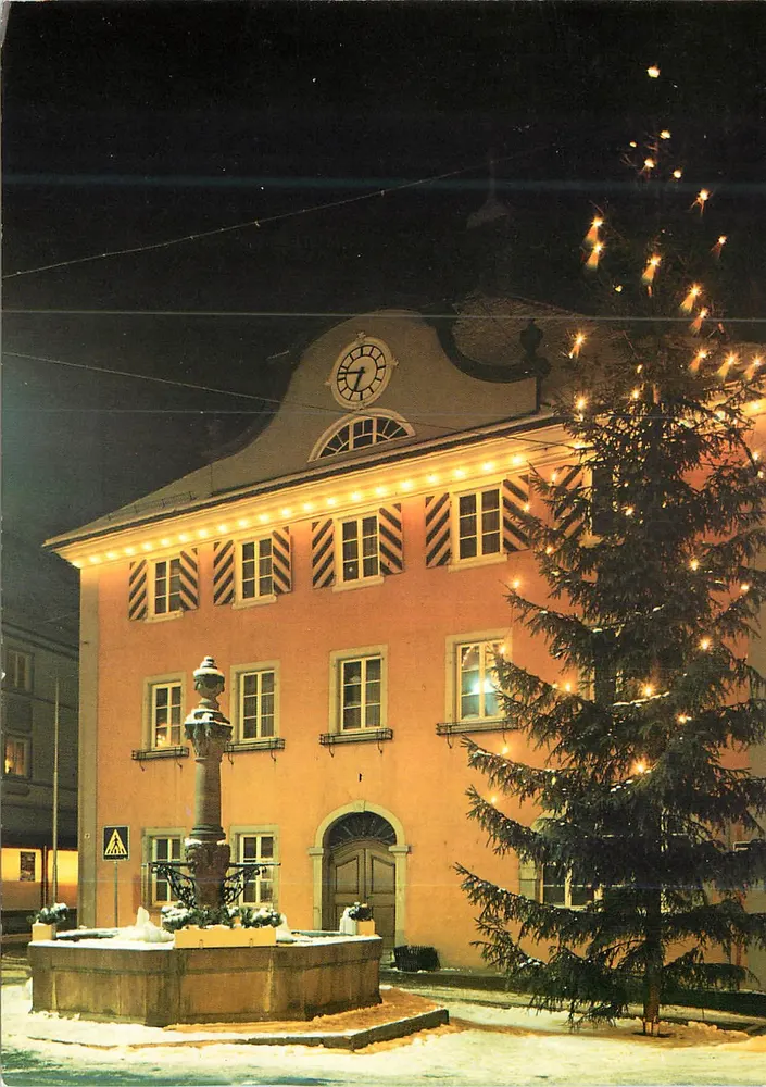 Oberndorf am Neckar — vista noturna da prefeitura e do mercado de Natal — Werner-Verlag - Frente