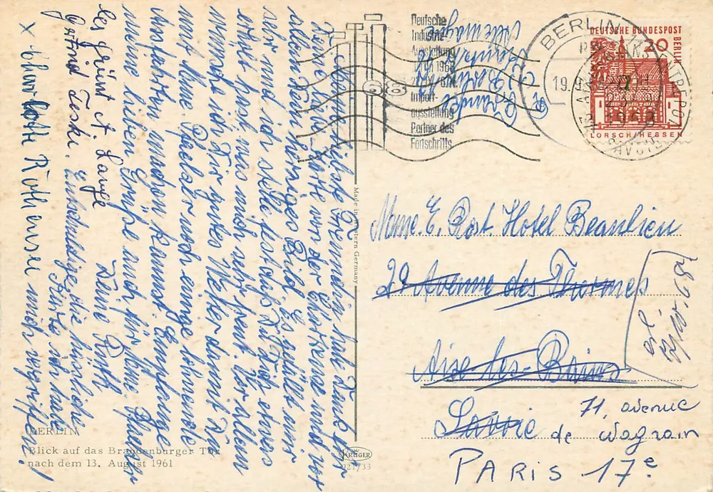 Berlin — Porta de Brandemburgo — Deutsche Industrie Ausstellung 1964 - Verso