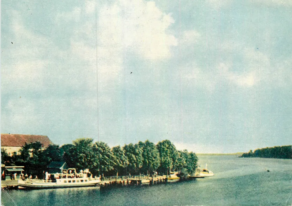 Mikolajki — Docas no Lago Mikołajski — Biuro Wydawnicze „Ruch” - Frente
