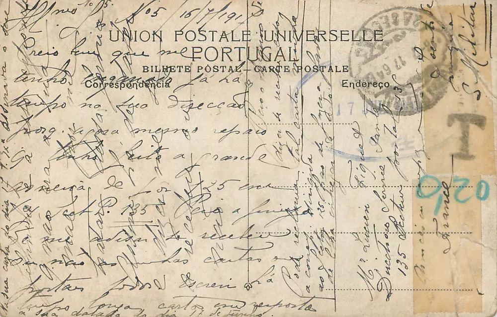 Vendedeira de Leite — Portugal — Editor não identificado, número de série não visível - Verso