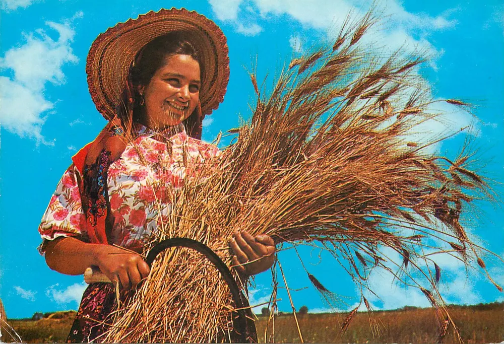 गेहूं के साथ महिला — पुर्तगाल — निर्माता सेंट्रो डी कारिडाड, श्रृंखला 351/A - आगे