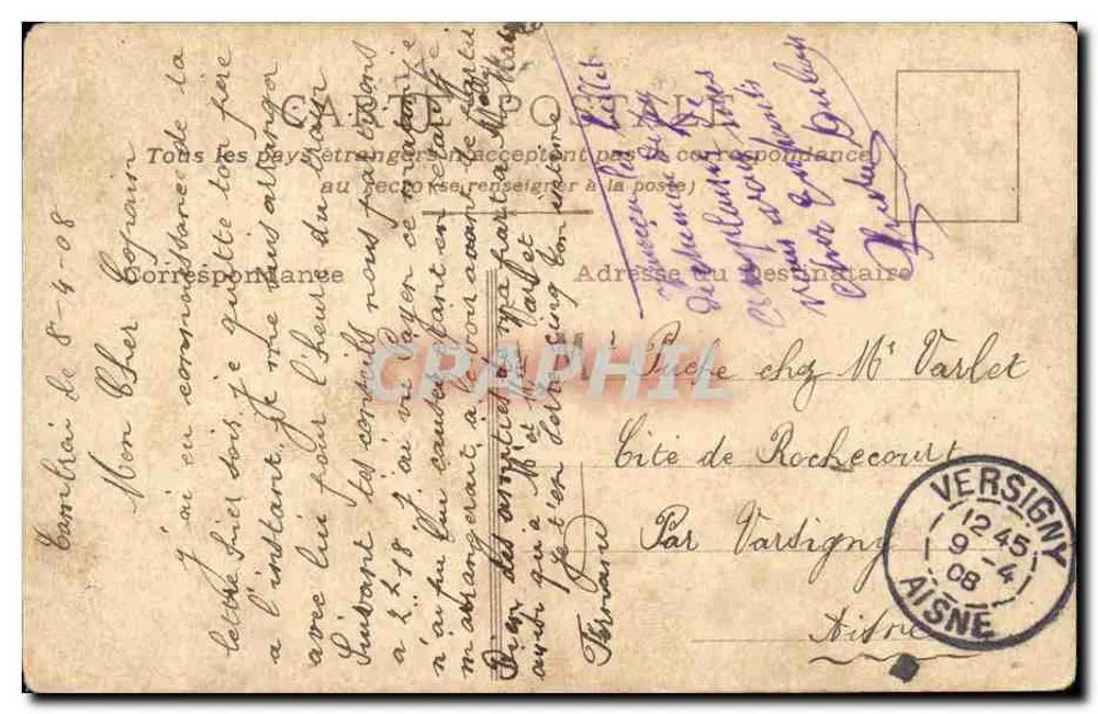 Napoleon I — Symbol der französischen Republik — unbekannter Verlag, Seriennummer nicht sichtbar - Rückseite