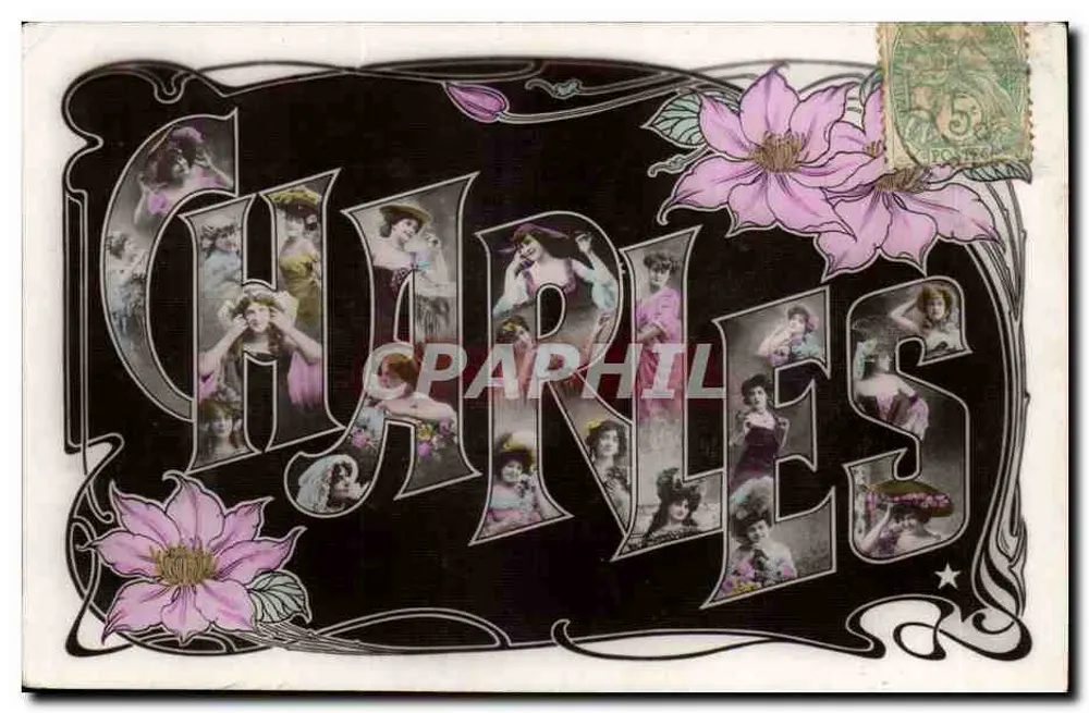Charles — Carte postale décorative avec portraits féminins — Éditeur ÉTOULÉ, n° de série non visible - Recto