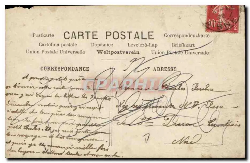 Humoristische Karte — Namen und Eigenschaften — M-F 1915 - Rückseite
