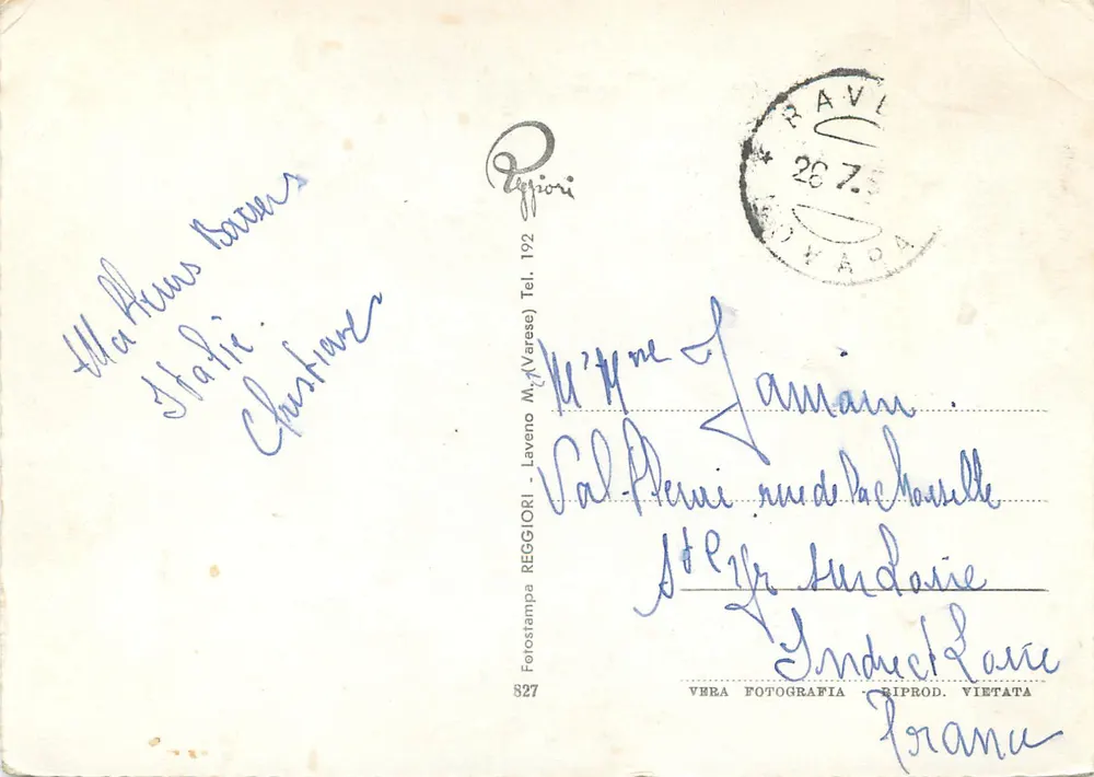 Lago Maggiore - Baveno - Widok z Wyspy Rybaków — Fotostampa Reggiori, nr 327 - Rewers