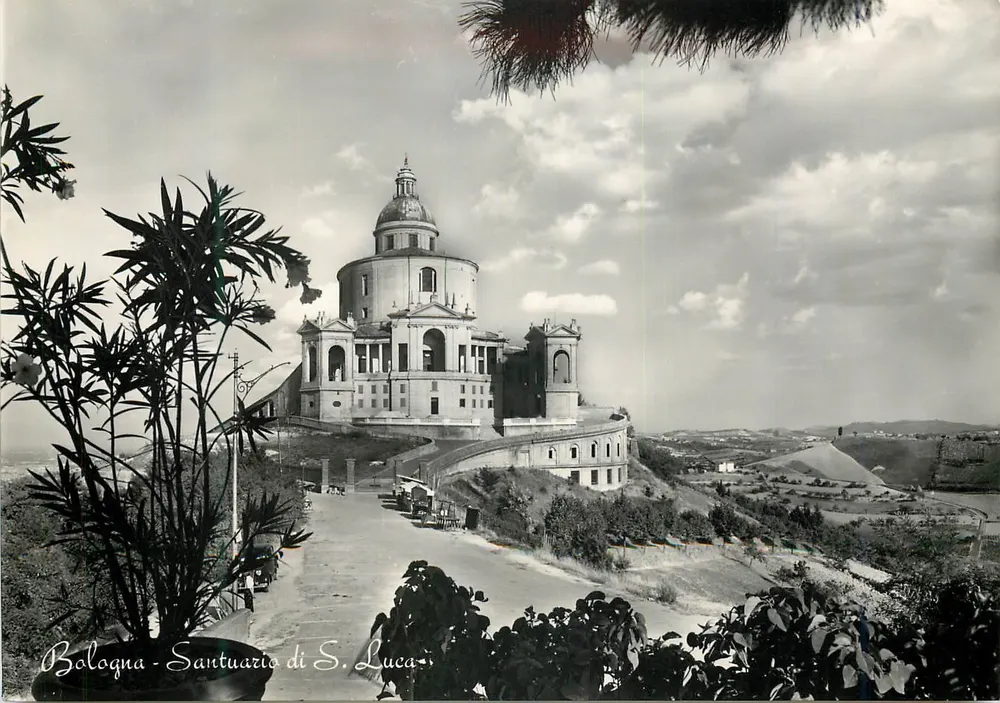 Bologna - Santuario di S. Luca — vista panoramica con editore Cartovendita - Recto