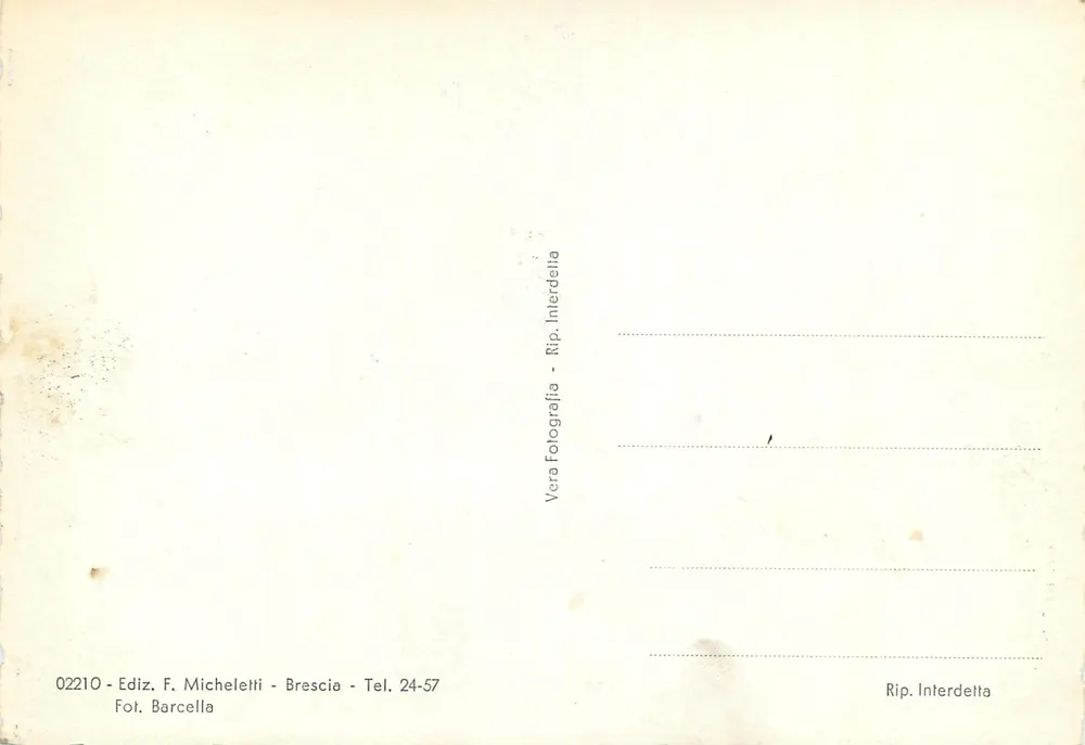 Albergo Ristorante Stella — Lonato (Brescia) — Editor F. Micheletti - Verso
