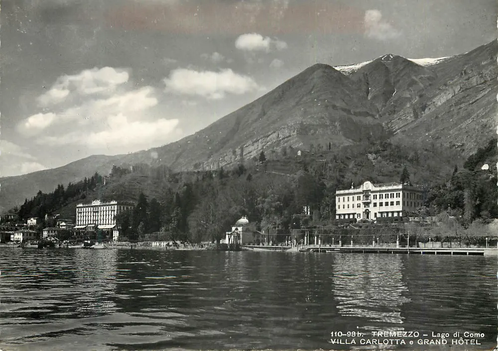 Villa Carlotta en Grand Hôtel te Tremezzo — Lago di Como — uitgever Vera Fotografia, n° 110-98b - Voorkant