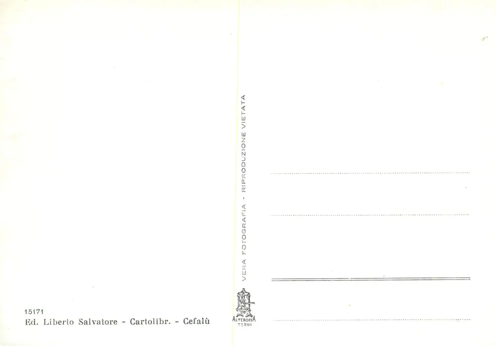 Cefalù - Kathedrale von oben gesehen — Ed. Liberto Salvatore, n° 15171 - Rückseite