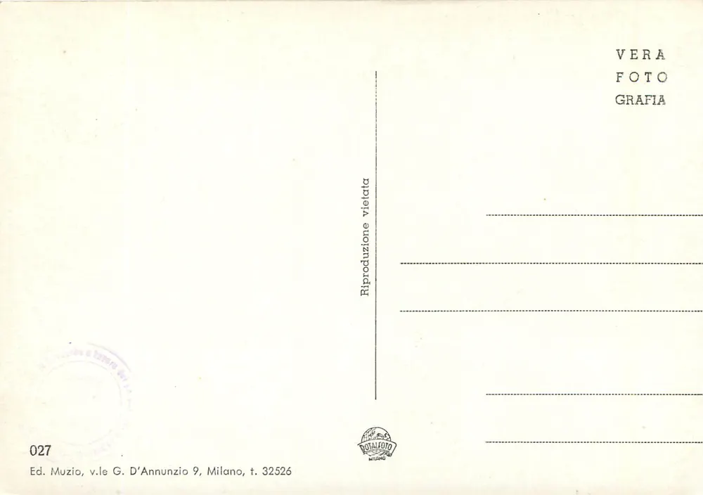 Certosa di Pavia — Die südliche Seite der Kirche vom kleinen Cloister — Verlag Muzio, Nr. 027 - Rückseite