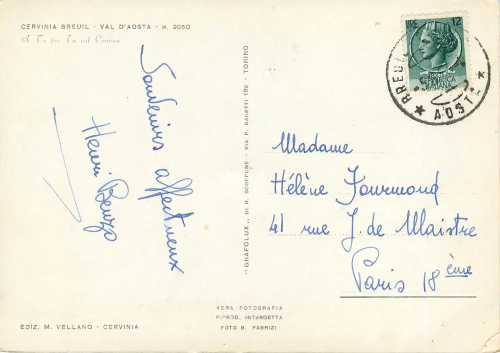 La Funicolare del Furgggen — Cervinia, Val d'Aosta — Edizione M. Vellano - Verso