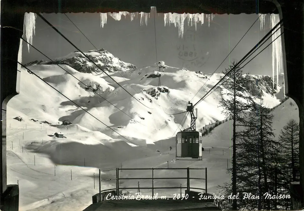 Cervinia/Breuil m. 2050 — Funivia del Plan Maison — Ed. Mariani Foto - Frente