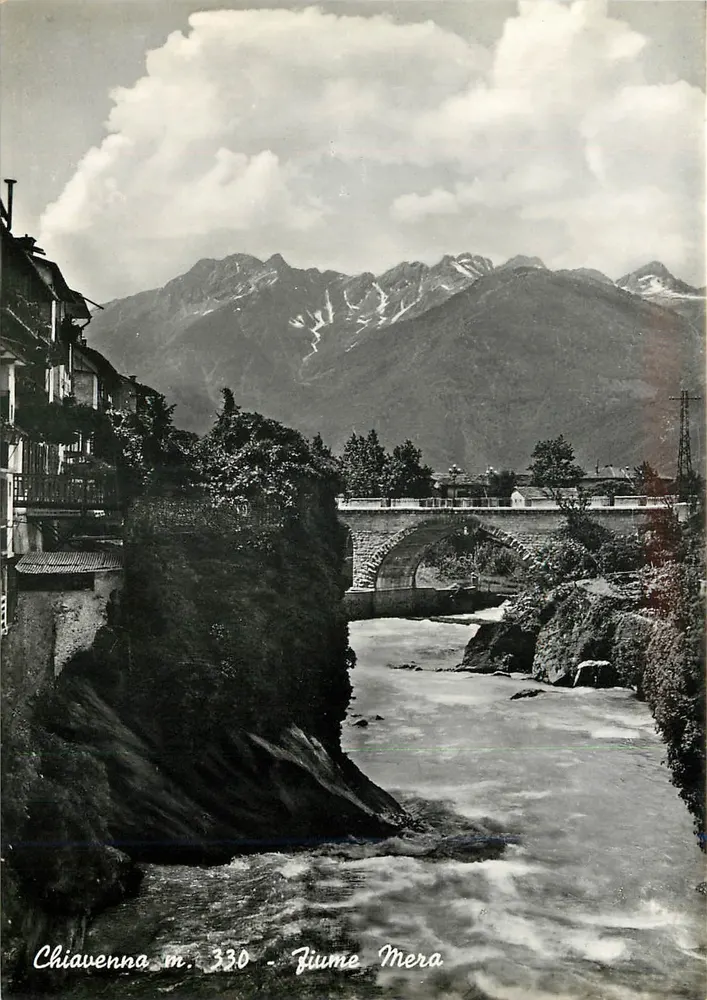 Chiavenna m. 330 — Rij Mera — Bromofoto Milan - Voorkant